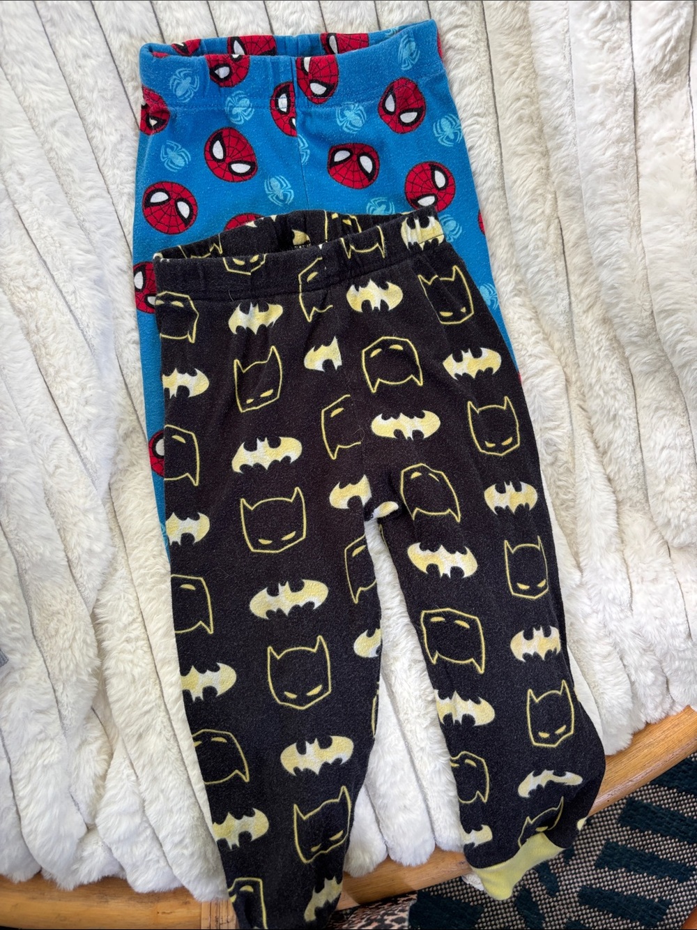 Pajama Bottoms - Blue & Black Superhero Prints